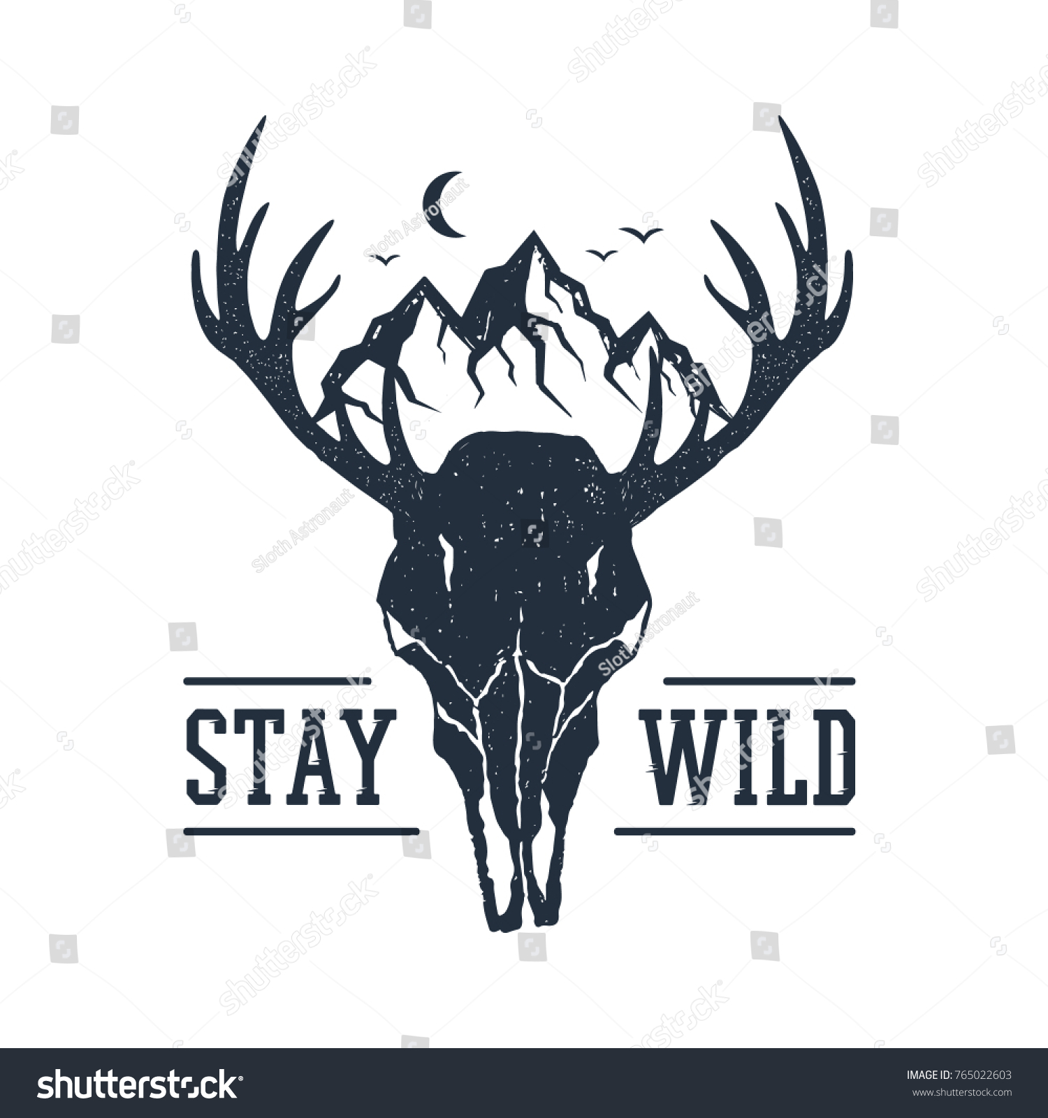 stock-vector-hand-drawn-inspirational-label-with-mountains-and-deer-skull-textured-vector-illustrations-and-765022603.jpg